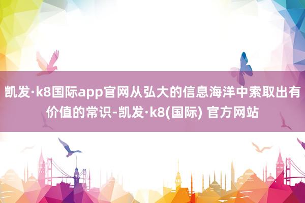 凯发·k8国际app官网从弘大的信息海洋中索取出有价值的常识-凯发·k8(国际) 官方网站