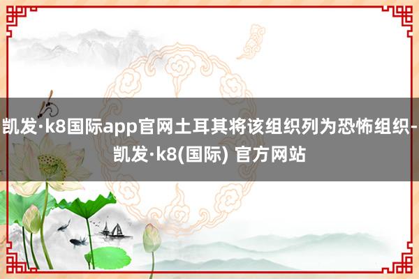 凯发·k8国际app官网土耳其将该组织列为恐怖组织-凯发·k8(国际) 官方网站